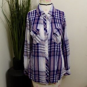 Rails Blue Plaid Button Down Long Sleeve